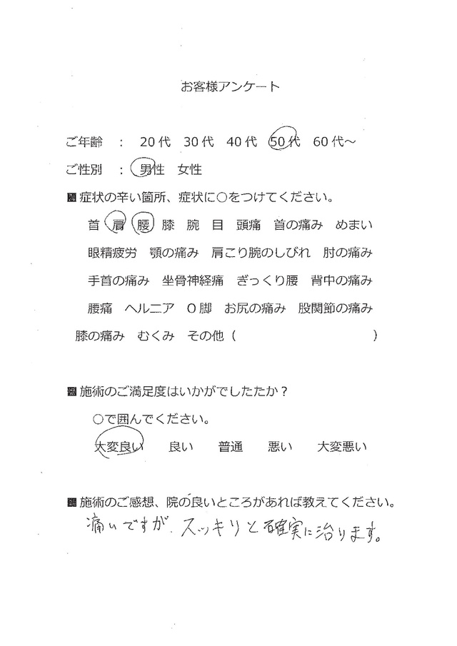 痛いですが、スッキリと確実に治ります。